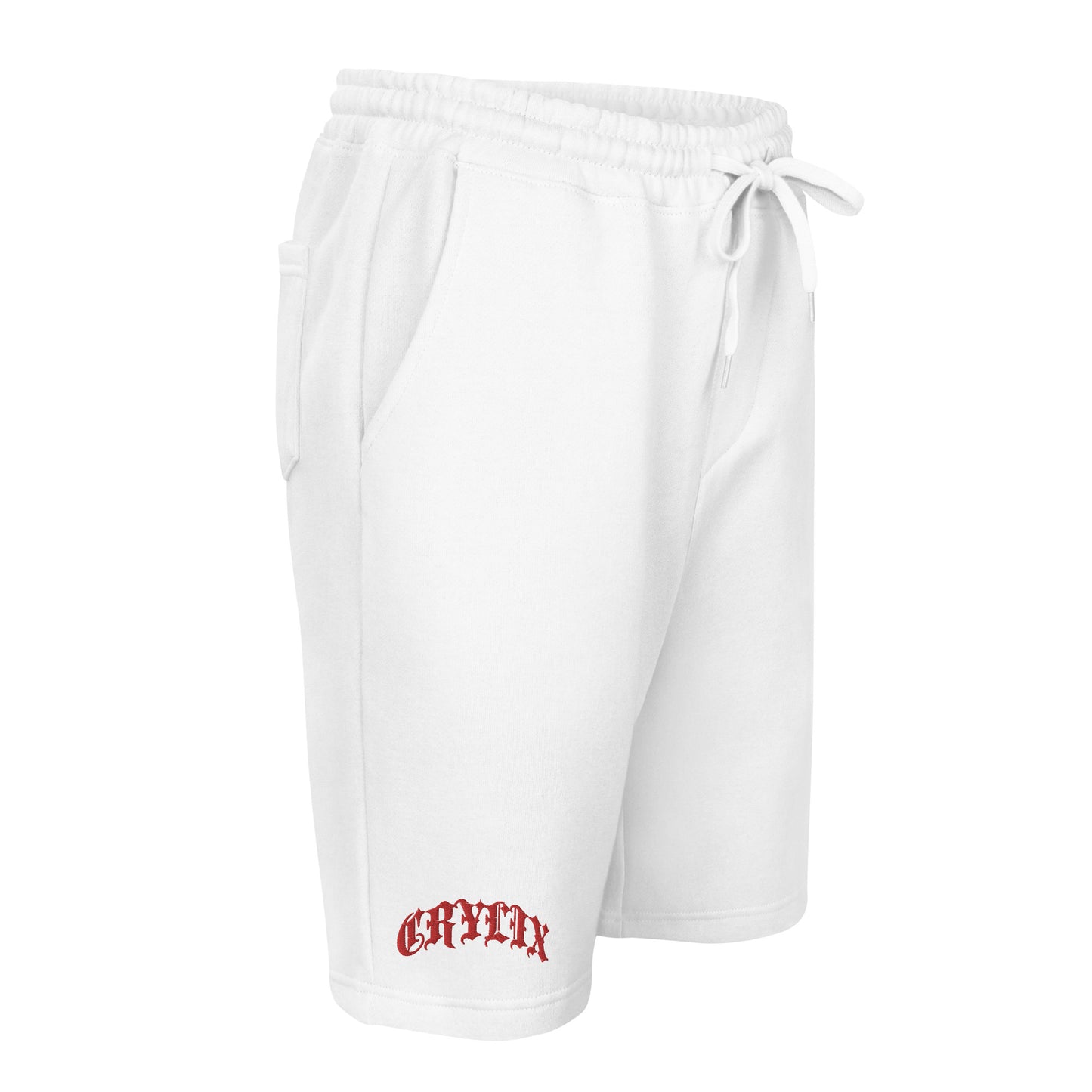 White Crylix fleece shorts