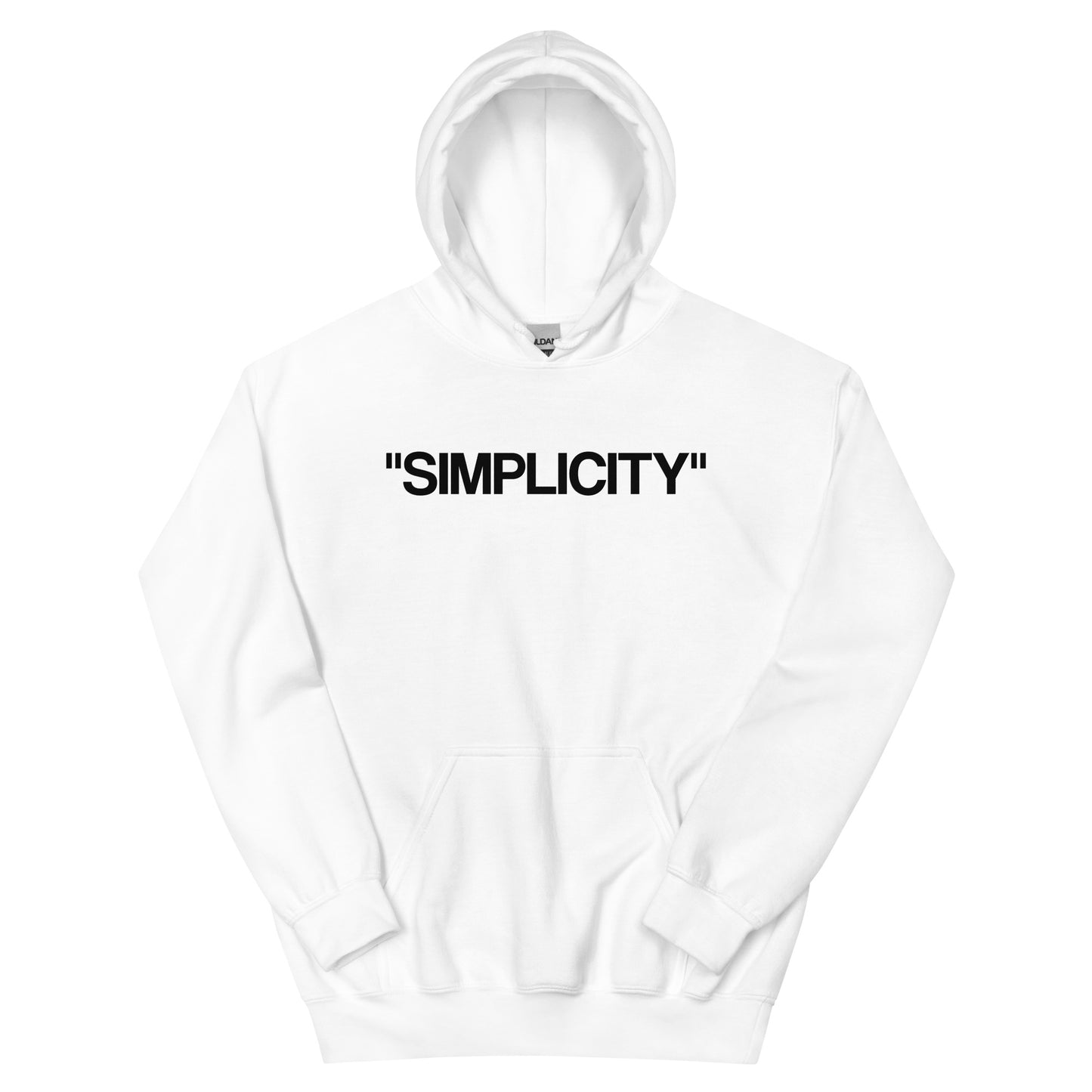 White Printed "Simplicity" hoodie