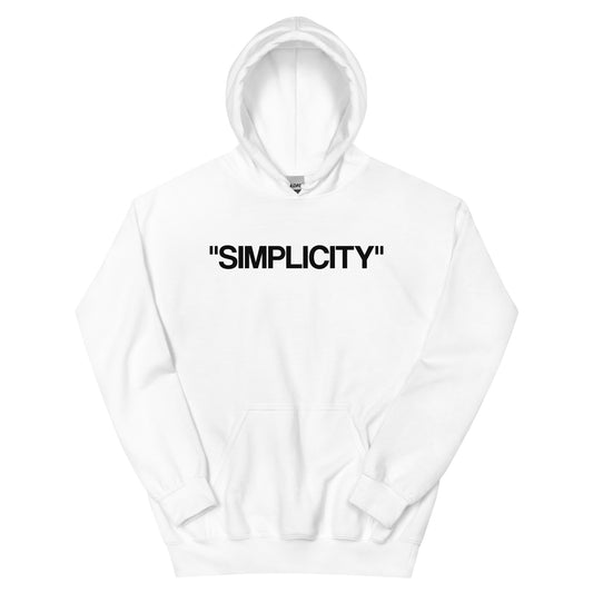 White Printed "Simplicity" hoodie